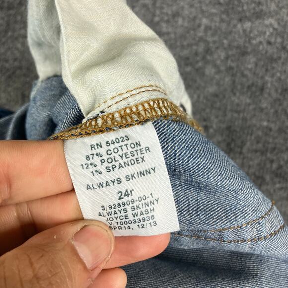 Gap Always Skinny Jeans Womens 24R Blue Distressed Stretch Casual High Rise - Picture 7 of 10